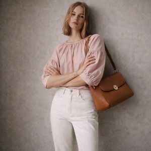 Pomander Place Blush Pink Puff Sleeve Blouse Sz XS Tuckernuck